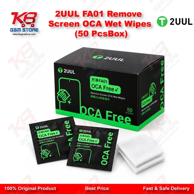 2UUL FA01 Remove Screen OCA Wet Wipes (50 Pcs/Box)