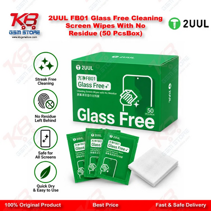 2UUL FB01 Glass Free Cleaning Screen Wipes With No Residue (50 PcsBox)
