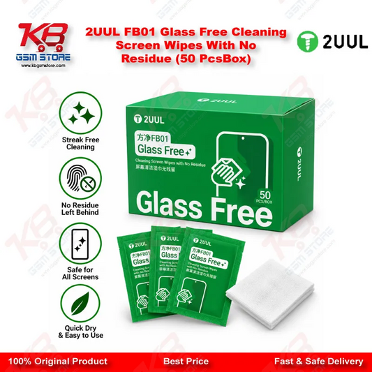 2UUL FB01 Glass Free Cleaning Screen Wipes With No Residue (50 PcsBox)
