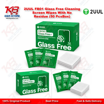 2UUL FB01 Glass Free Cleaning Screen Wipes With No Residue (50 PcsBox)