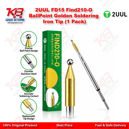 2UUL FD15 Find210-O BallPoint Golden Soldering Iron Tip (1 Pack)