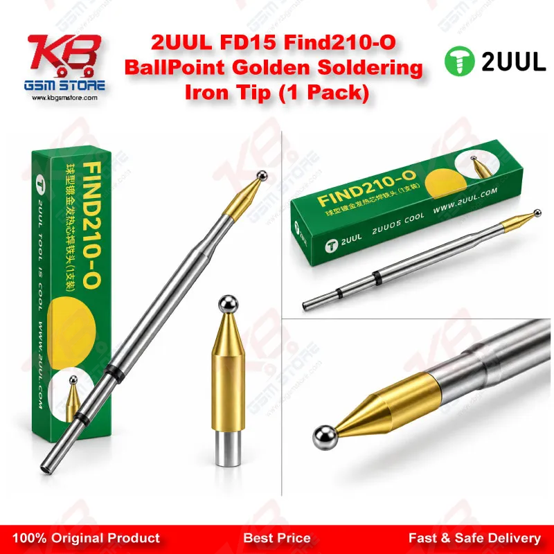 2UUL FD15 Find210-O BallPoint Golden Soldering Iron Tip (1 Pack)