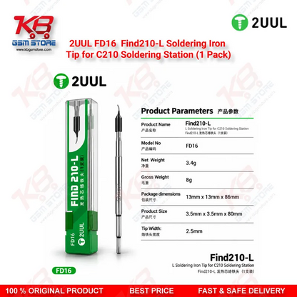 2UUL FD16 Find210-L Soldering Iron Tip for C210 Station