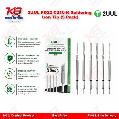 2UUL FD22 C210-K Soldering Iron Tip (5 Pack)