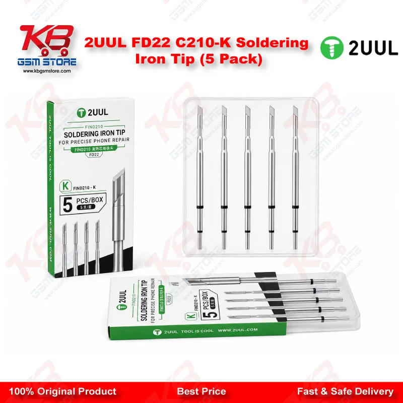 2UUL FD22 C210-K Soldering Iron Tip (5 Pack)