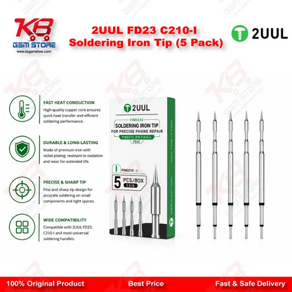 2UUL FD23 C210-I Soldering Iron Tip (5 Pack)