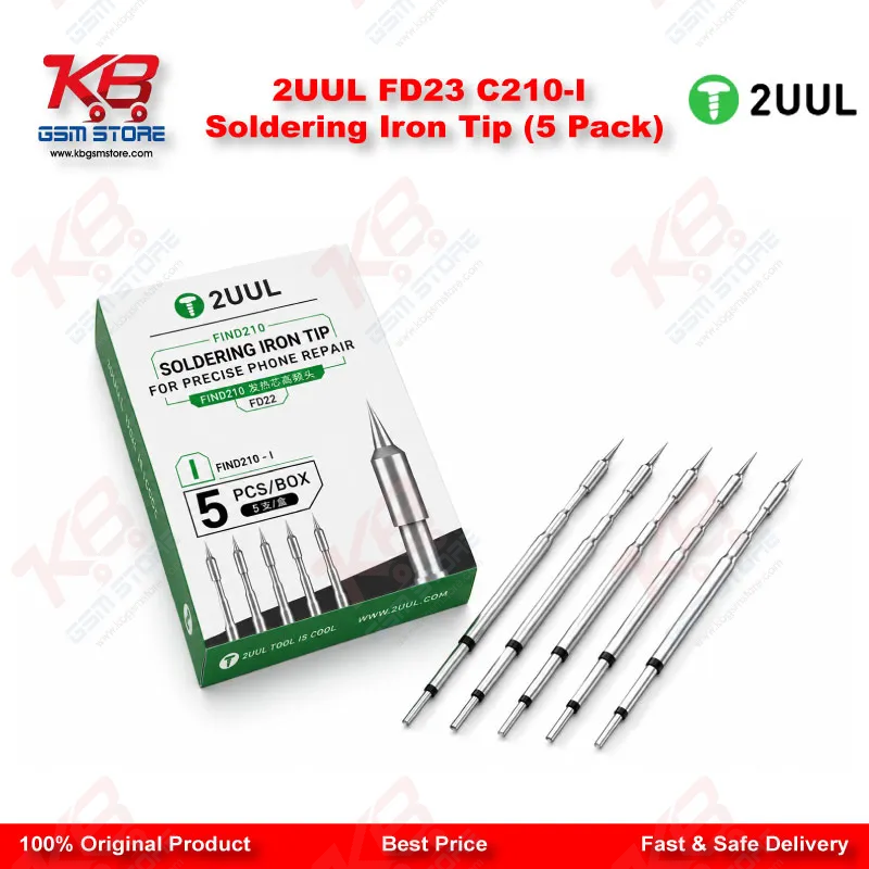 2UUL FD23 C210-I Soldering Iron Tip (5 Pack)
