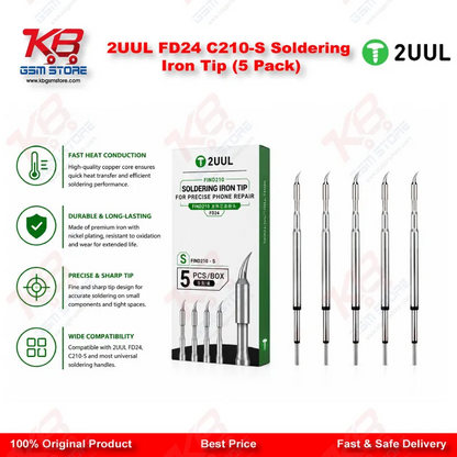 2UUL FD24 C210-S Soldering Iron Tip (5 Pack)