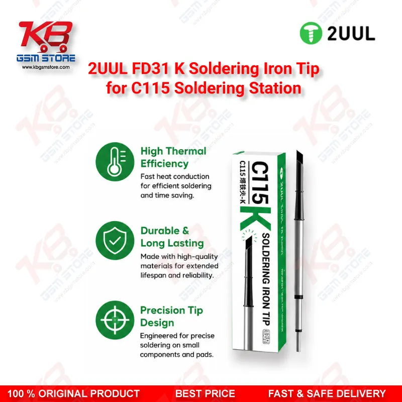 2UUL FD31 K Soldering Iron Tip for C115 Soldering Station (1 Pack)
