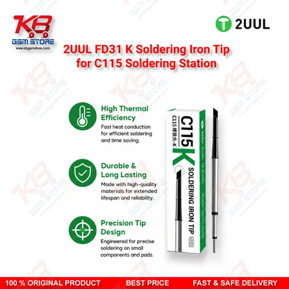 2UUL FD31 K Soldering Iron Tip for C115 Soldering Station (1 Pack)