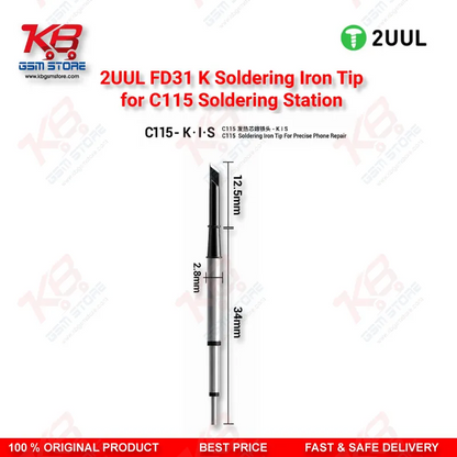 2UUL FD31 K Soldering Iron Tip for C115 Soldering Station (1 Pack)