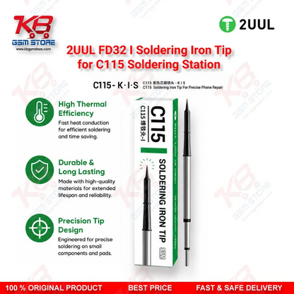 2UUL FD32 I Soldering Iron Tip for C115 Soldering Station (1 Pack)