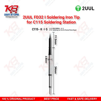 2UUL FD32 I Soldering Iron Tip for C115 Soldering Station (1 Pack)