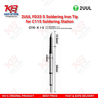 2UUL FD33 S Soldering Iron Tip for C115 Soldering Station (1 Pack)