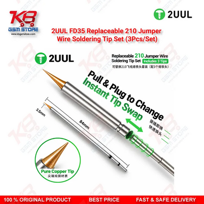 2UUL FD35 Replaceable 210 Jumper Wire Soldering Tip Set (3Pcs/Set)