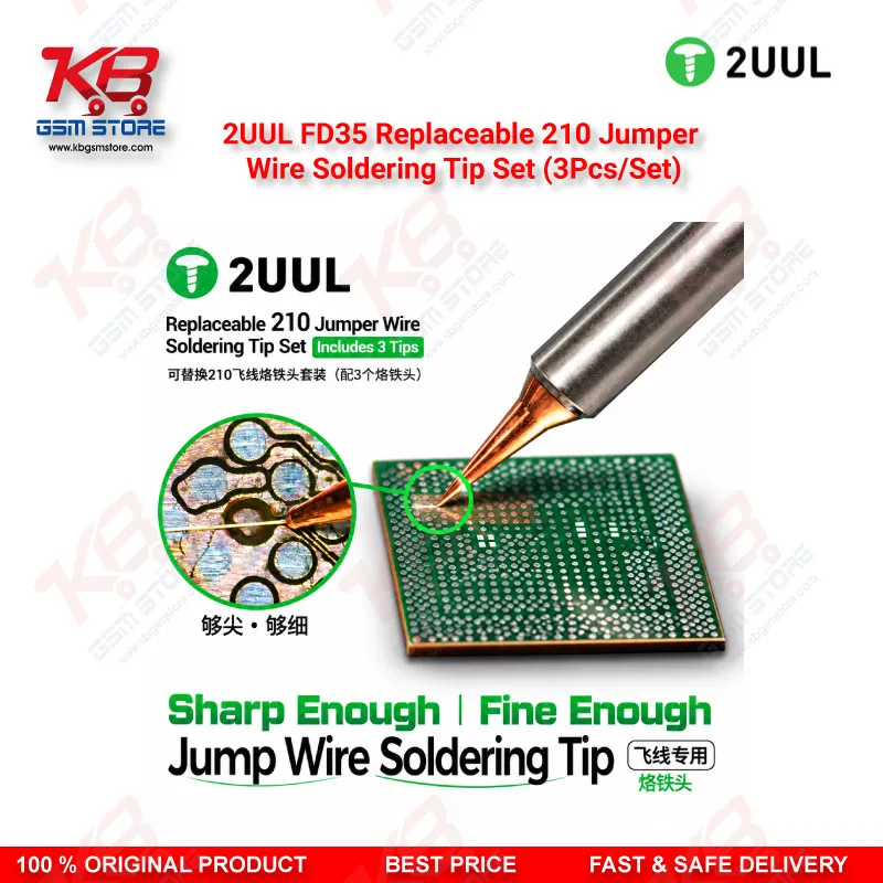 2UUL FD35 Replaceable 210 Jumper Wire Soldering Tip Set (3Pcs/Set)