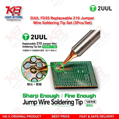 2UUL FD35 Replaceable 210 Jumper Wire Soldering Tip Set (3Pcs/Set)