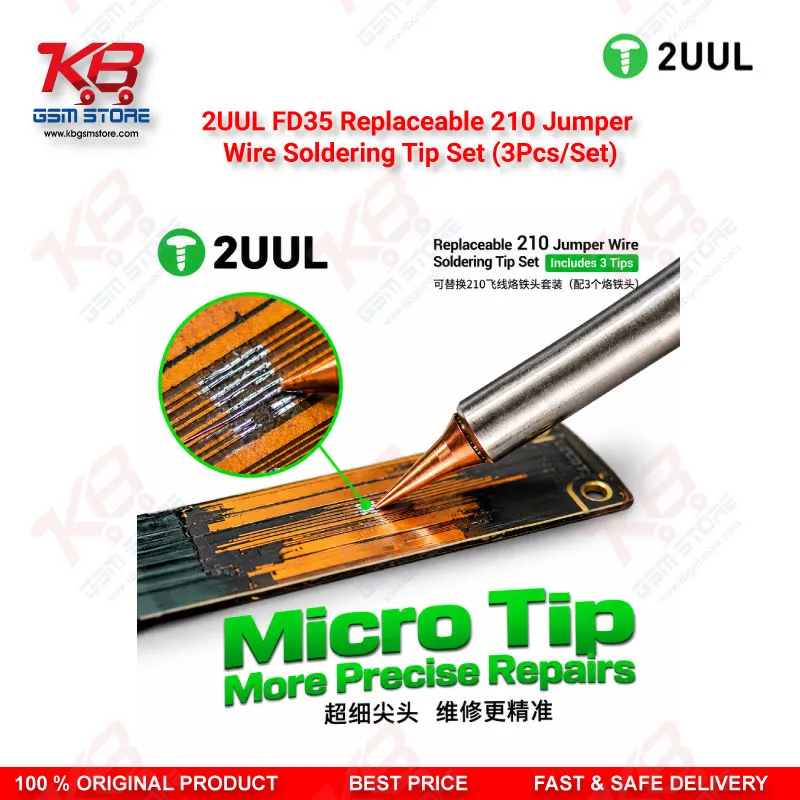 2UUL FD35 Replaceable 210 Jumper Wire Soldering Tip Set (3Pcs/Set)