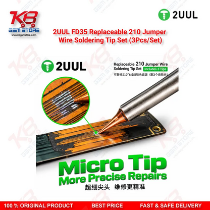 2UUL FD35 Replaceable 210 Jumper Wire Soldering Tip Set (3Pcs/Set)