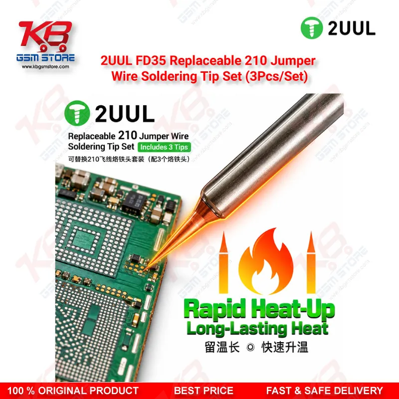 2UUL FD35 Replaceable 210 Jumper Wire Soldering Tip Set (3Pcs/Set)