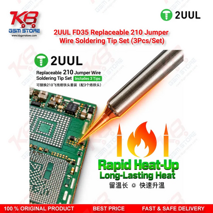 2UUL FD35 Replaceable 210 Jumper Wire Soldering Tip Set (3Pcs/Set)