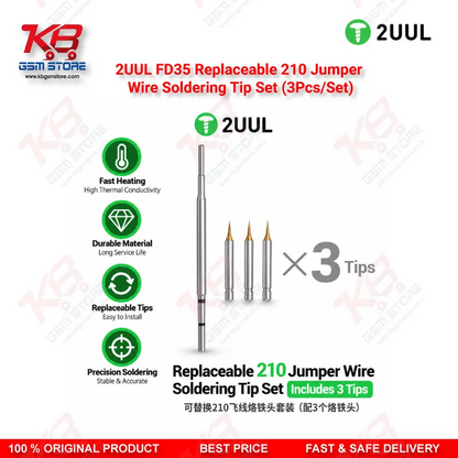 2UUL FD35 Replaceable 210 Jumper Wire Soldering Tip Set (3Pcs/Set)