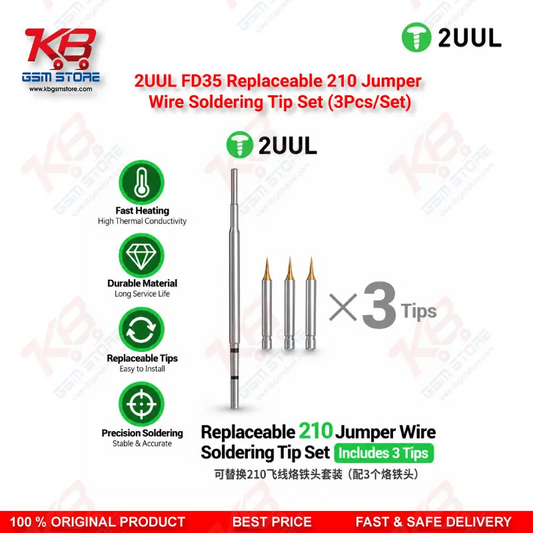 2UUL FD35 Replaceable 210 Jumper Wire Soldering Tip Set (3Pcs/Set)