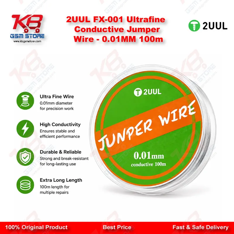 2UUL FX-001 Ultrafine Conductive Jumper Wire – 0.01MM 100m