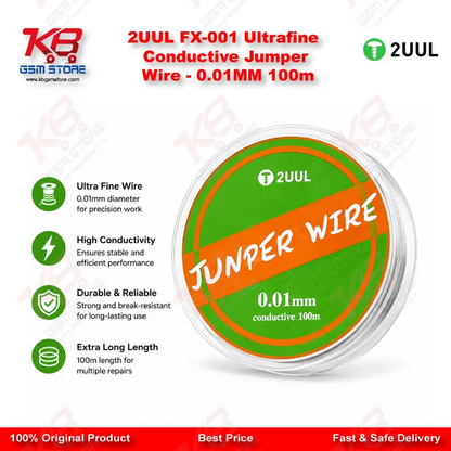 2UUL FX-001 Ultrafine Conductive Jumper Wire – 0.01MM 100m