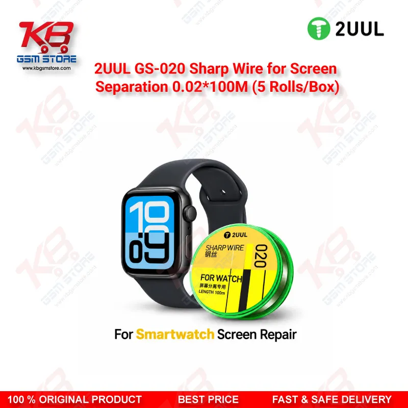 2UUL GS-020 Sharp Wire for Screen Separation 0.02mm x 100M (5 Rolls/Box)