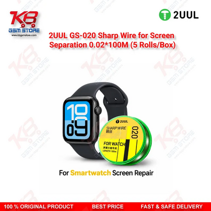 2UUL GS-020 Sharp Wire for Screen Separation 0.02mm x 100M (5 Rolls/Box)