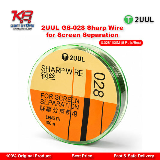 2UUL GS-028 Diamond Sharp Wire for Screen Separation 0.028mm x 100M (5 Rolls/Box)