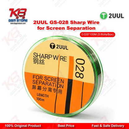 2UUL GS-028 Diamond Sharp Wire for Screen Separation 0.028mm x 100M (5 Rolls/Box)