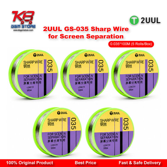 2UUL GS-035 Sharp Wire for Screen Separation 0.035mm x 100M (5 Rolls/Box)