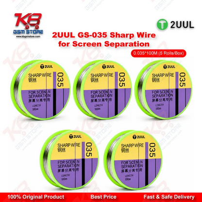 2UUL GS-035 Sharp Wire for Screen Separation 0.035mm x 100M (5 Rolls/Box)