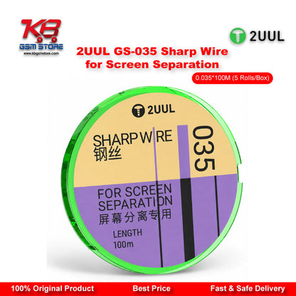 2UUL GS-035 Sharp Wire for Screen Separation 0.035mm x 100M (5 Rolls/Box)