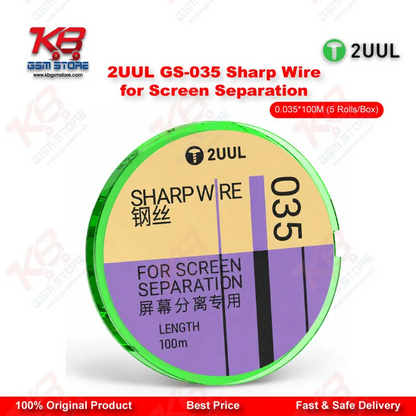 2UUL GS-035 Sharp Wire for Screen Separation 0.035mm x 100M (5 Rolls/Box)