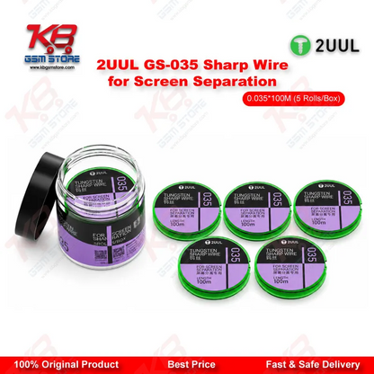 2UUL GS-035 Sharp Wire for Screen Separation 0.035mm x 100M (5 Rolls/Box)