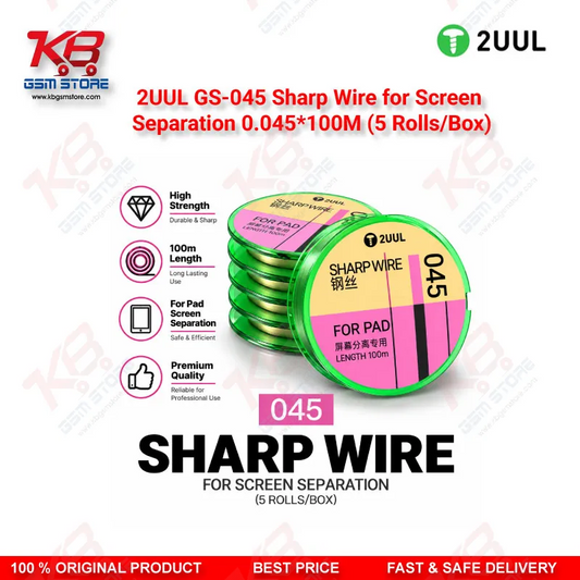 2UUL GS-045 Sharp Wire for Screen Separation 0.045mm x 100M (5 Rolls/Box)