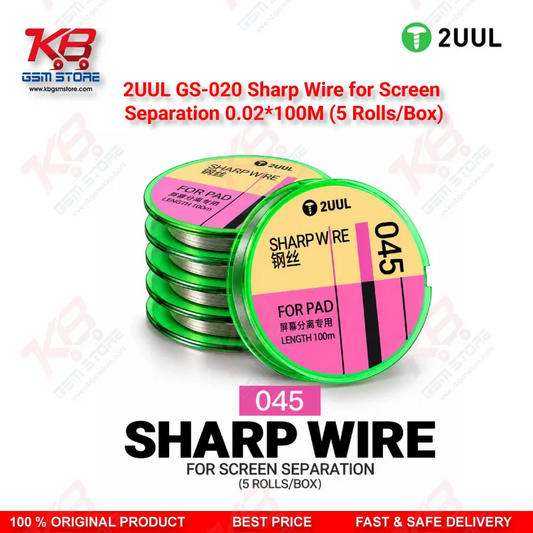 2UUL GS-045 Sharp Wire for Screen Separation 0.045mm x 100M (5 Rolls/Box)