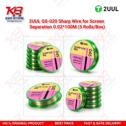 2UUL GS-045 Sharp Wire for Screen Separation 0.045mm x 100M (5 Rolls/Box)