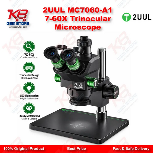 2UUL MC7060-A1 7-60X Trinocular Microscope