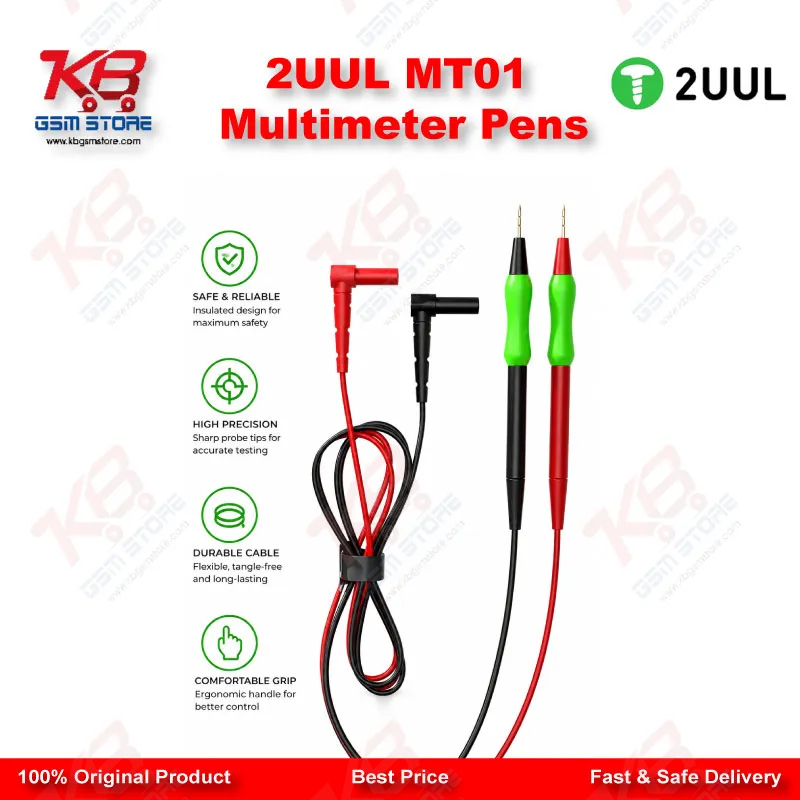 2UUL MT01 Multimeter Pen 1000V Gold-Plated Probe Tip