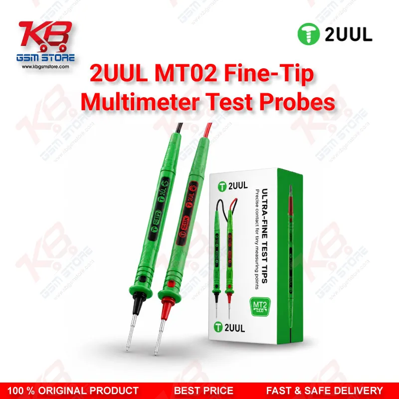 2UUL MT02 Fine-Tip Multimeter Test Probes – Nickel-Plated Precision PCB Test Pen