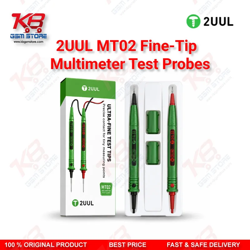 2UUL MT02 Fine-Tip Multimeter Test Probes – Nickel-Plated Precision PCB Test Pen