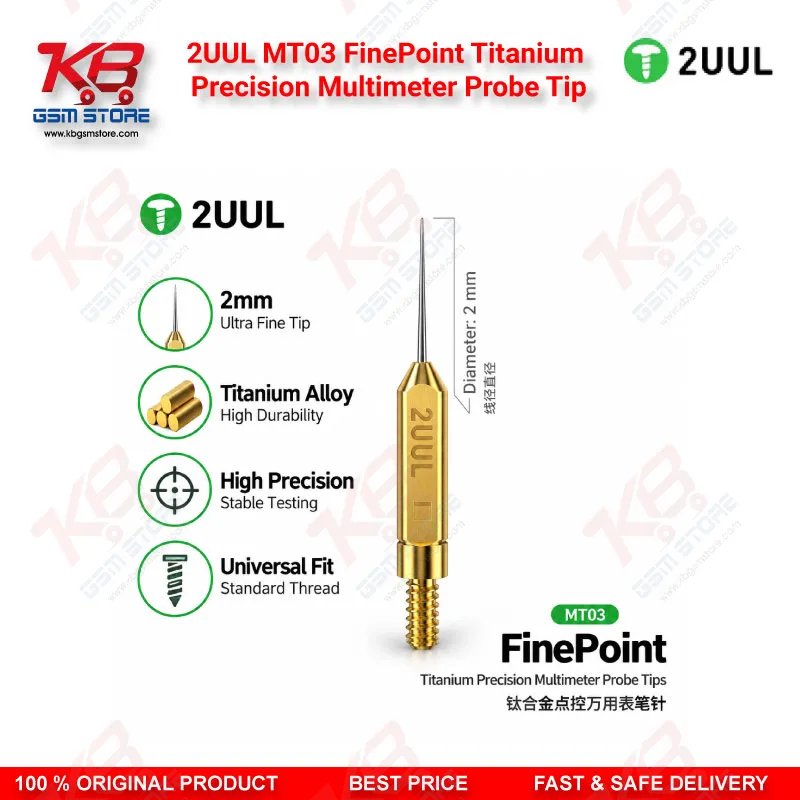 2UUL MT03 FinePoint Titanium Precision Multimeter Probe Tip