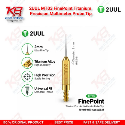 2UUL MT03 FinePoint Titanium Precision Multimeter Probe Tip