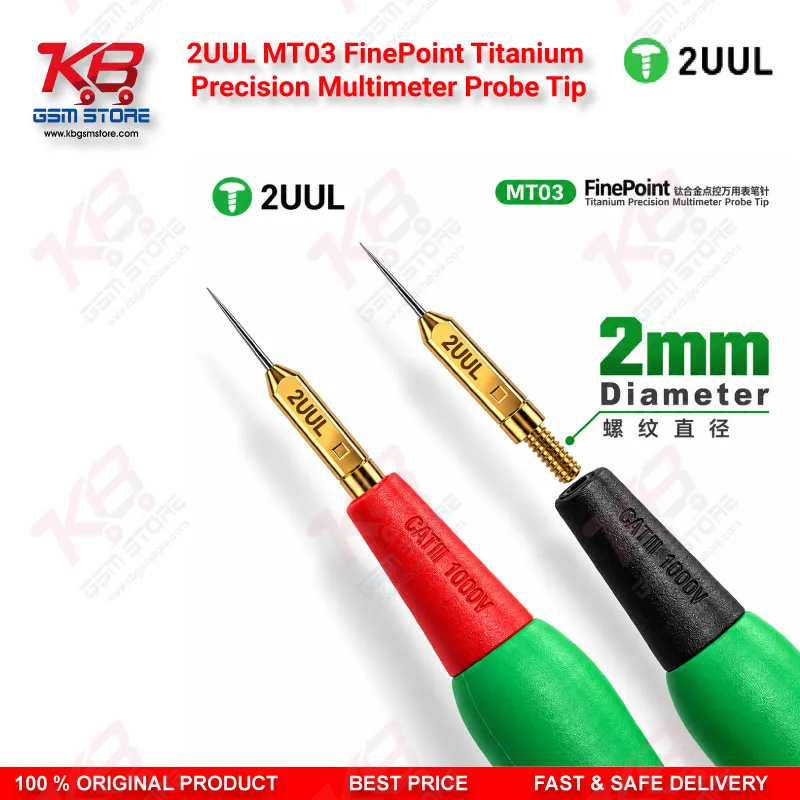 2UUL MT03 FinePoint Titanium Precision Multimeter Probe Tip