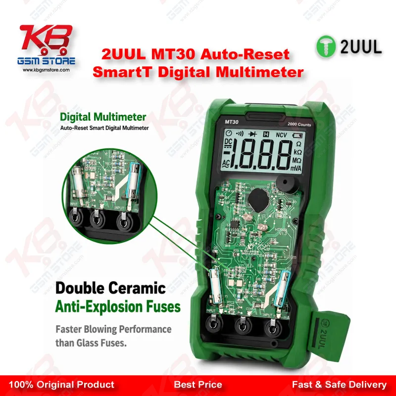 2UUL MT30 Auto-Reset Smart Digital Multimeter for Mobile PCB Repair