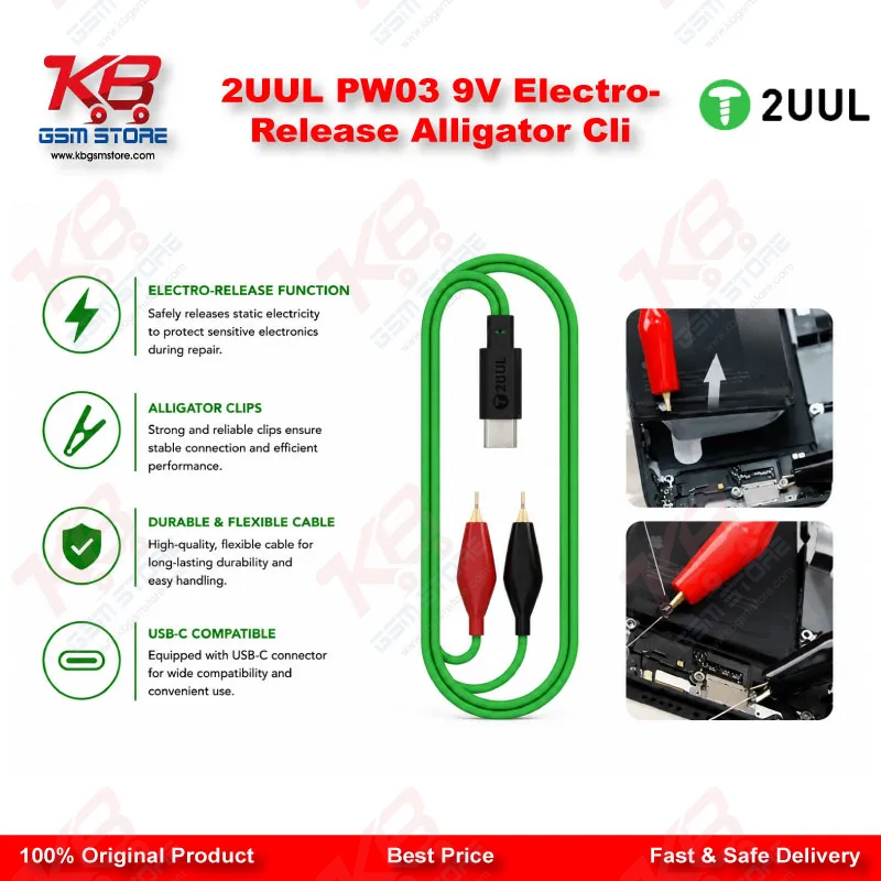 2UUL PW03 9V Electro-Release Alligator Cli